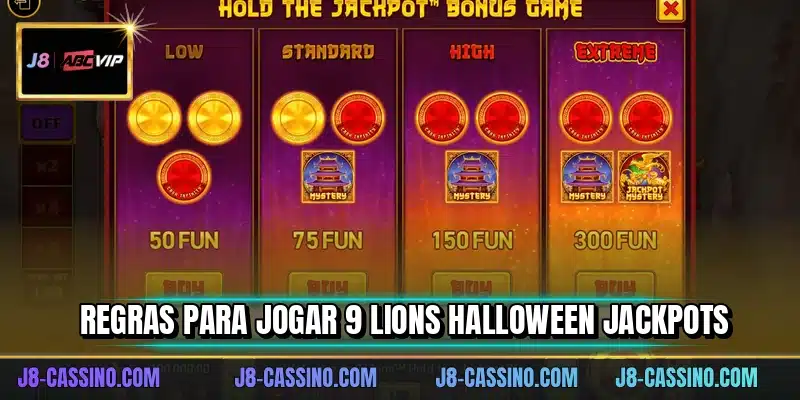 Regras para jogar 9 Lions Halloween Jackpots